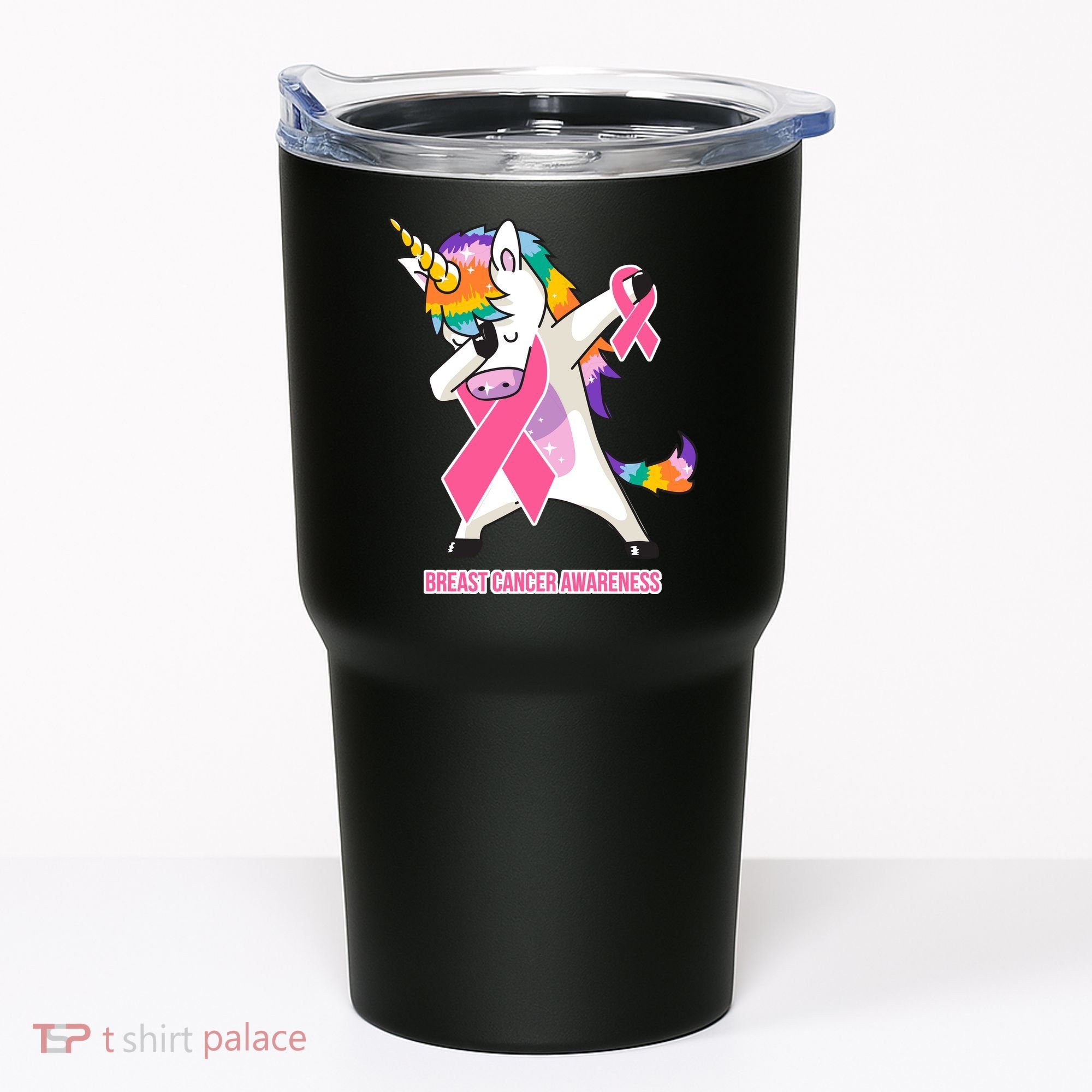 inspirational Breast Cancer Awareness Unicorn Tumbler