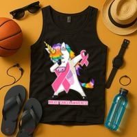 inspirational Breast Cancer Awareness Unicorn Tank Top thumb 4