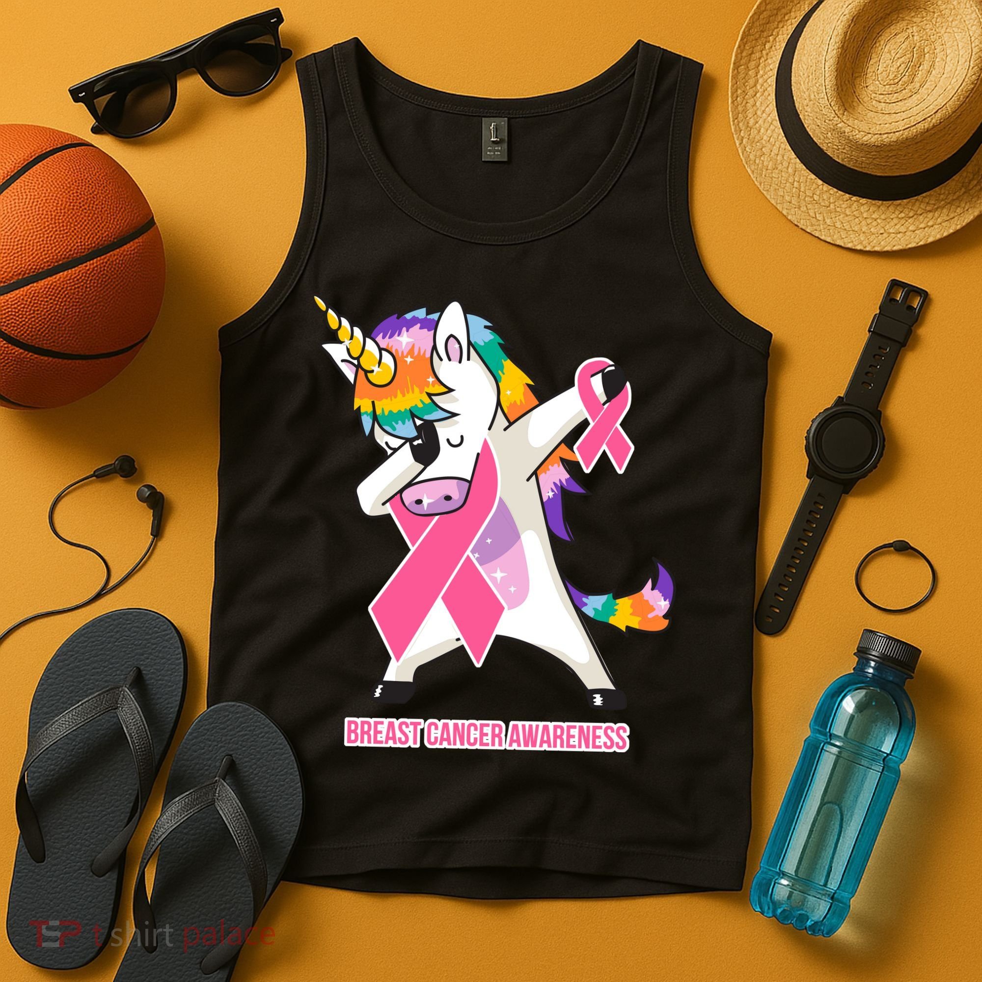inspirational Breast Cancer Awareness Unicorn Tank Top