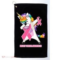 inspirational Breast Cancer Awareness Unicorn Golf Towel thumb 0