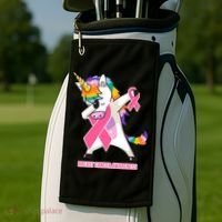 inspirational Breast Cancer Awareness Unicorn Golf Towel thumb 2