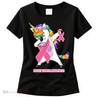 inspirational Breast Cancer Awareness Unicorn Women's T-Shirt thumb 0