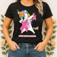 inspirational Breast Cancer Awareness Unicorn Women's T-Shirt thumb 2