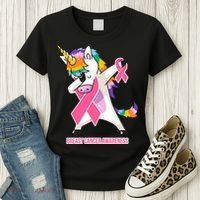inspirational Breast Cancer Awareness Unicorn Women's T-Shirt thumb 3