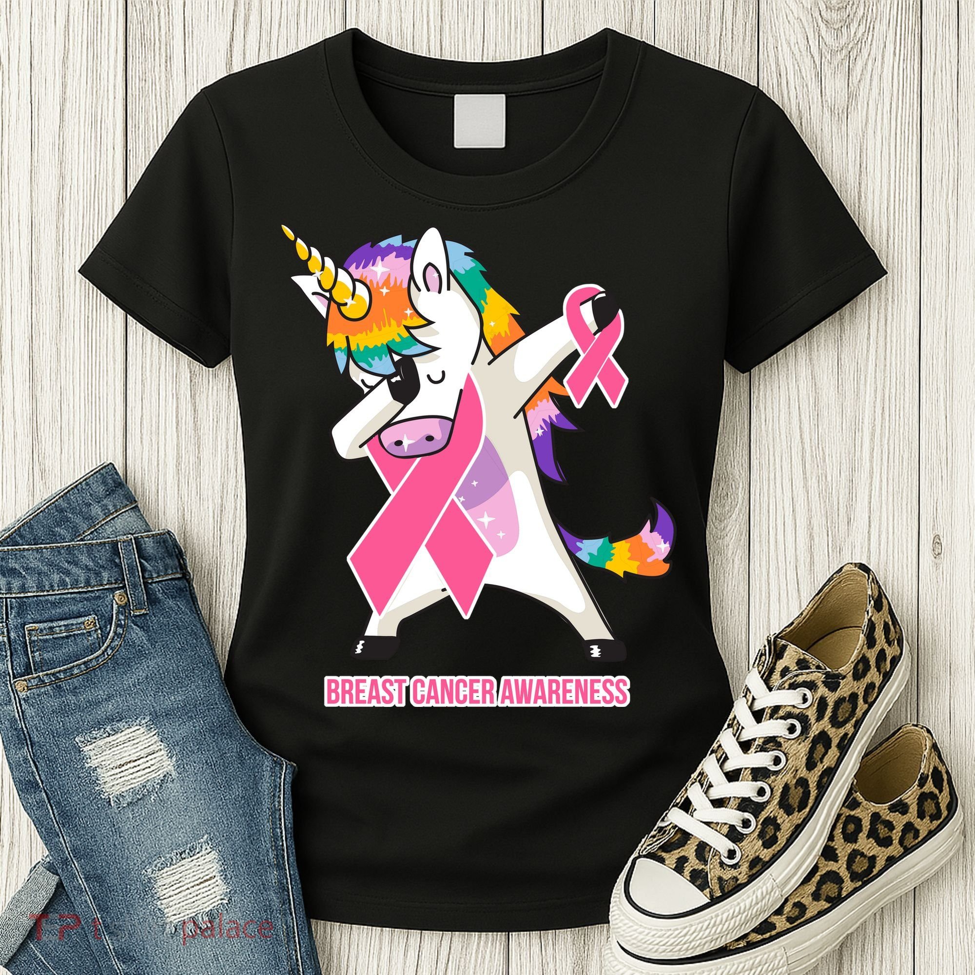 inspirational Breast Cancer Awareness Unicorn Women's T-Shirt