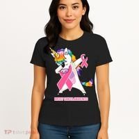 inspirational Breast Cancer Awareness Unicorn Women's T-Shirt thumb 4