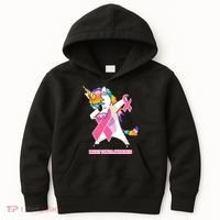 inspirational Breast Cancer Awareness Unicorn Kids Hoodie thumb 0