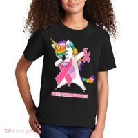 inspirational Breast Cancer Awareness Unicorn Kids T-Shirt thumb 2