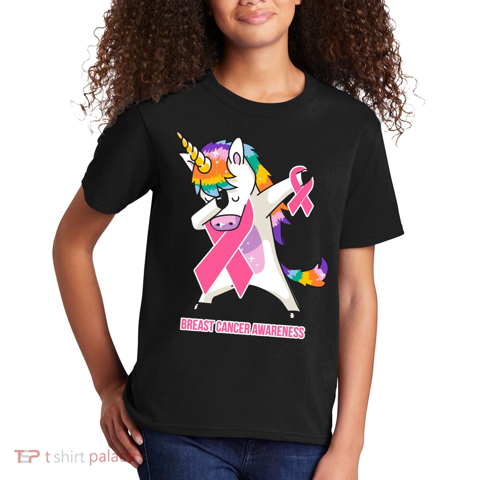 inspirational Breast Cancer Awareness Unicorn Kids T-Shirt