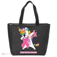 inspirational Breast Cancer Awareness Unicorn Tote Bag thumb 0