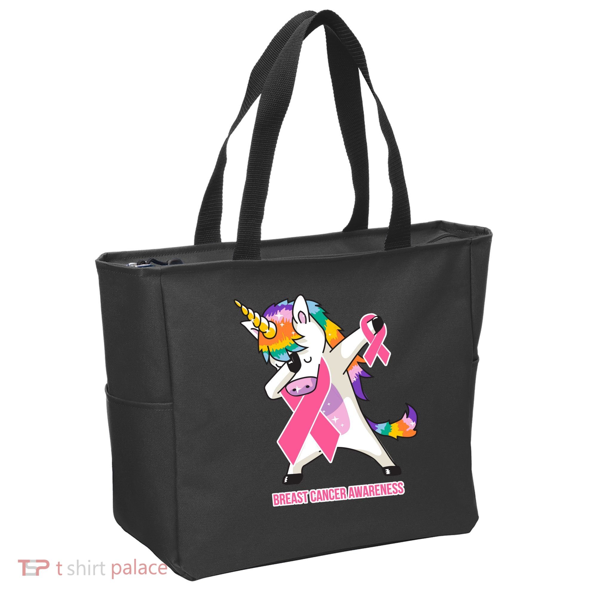 inspirational Breast Cancer Awareness Unicorn Tote Bag