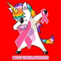 inspirational Breast Cancer Awareness Unicorn Santa Hat thumb 1