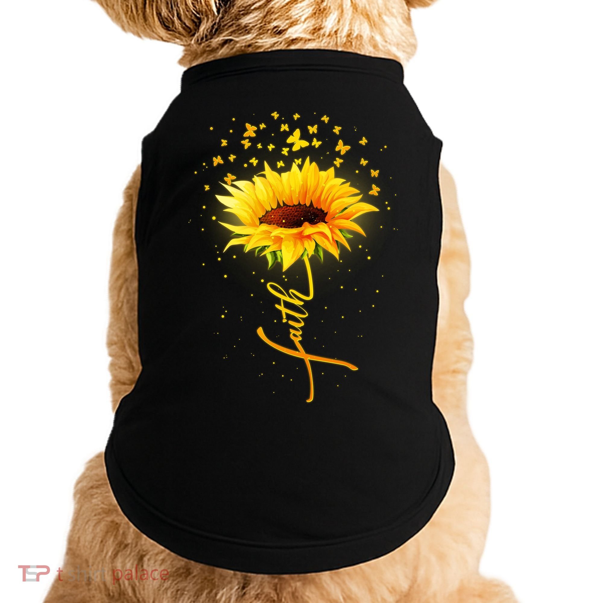 Inspirational Faith Sunflower & Butterflies Doggie Tank