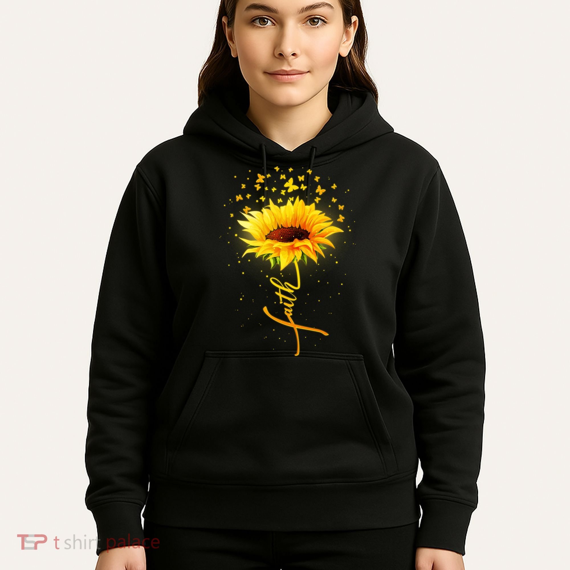 Inspirational Faith Sunflower & Butterflies Hoodie