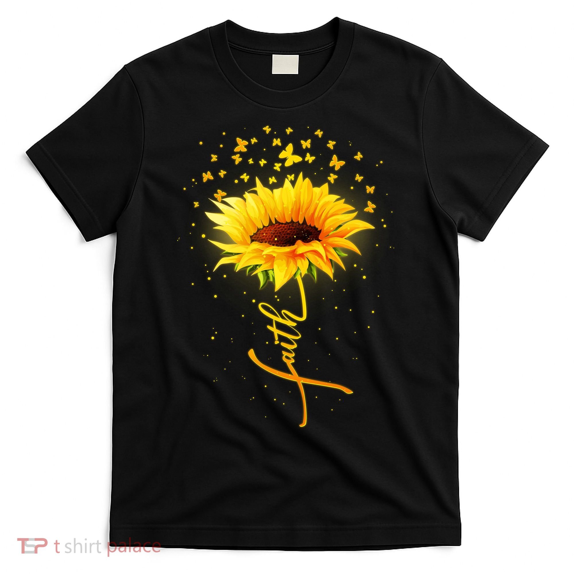Inspirational Faith Sunflower & Butterflies T-Shirt