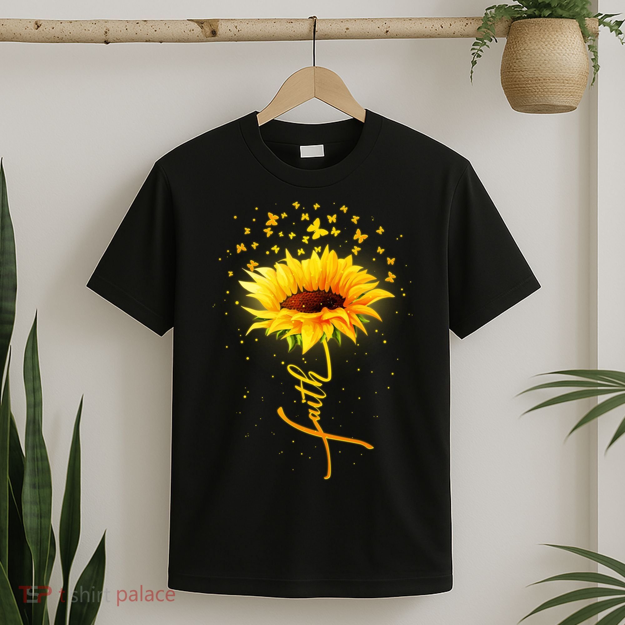 Inspirational Faith Sunflower & Butterflies T-Shirt