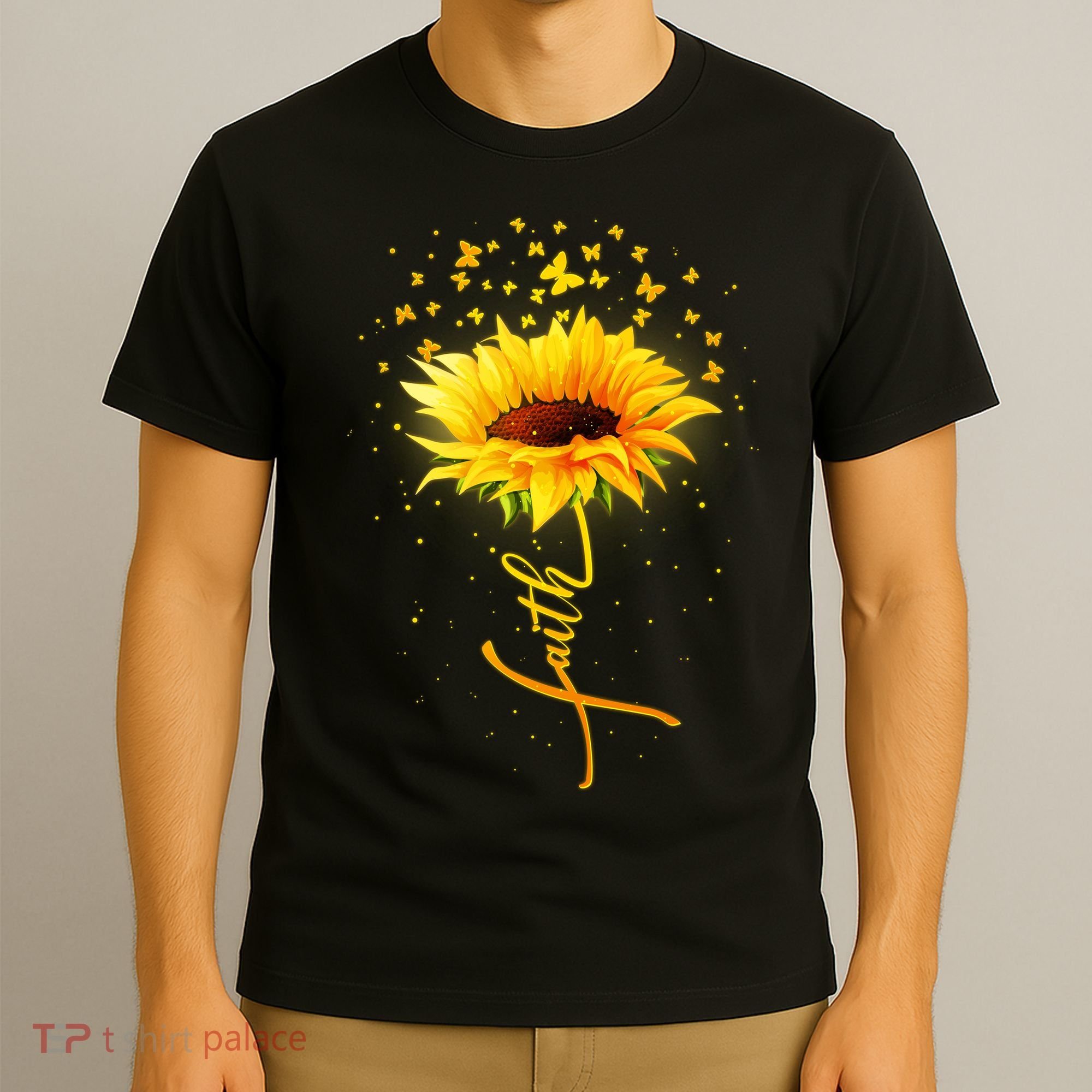 Inspirational Faith Sunflower & Butterflies T-Shirt