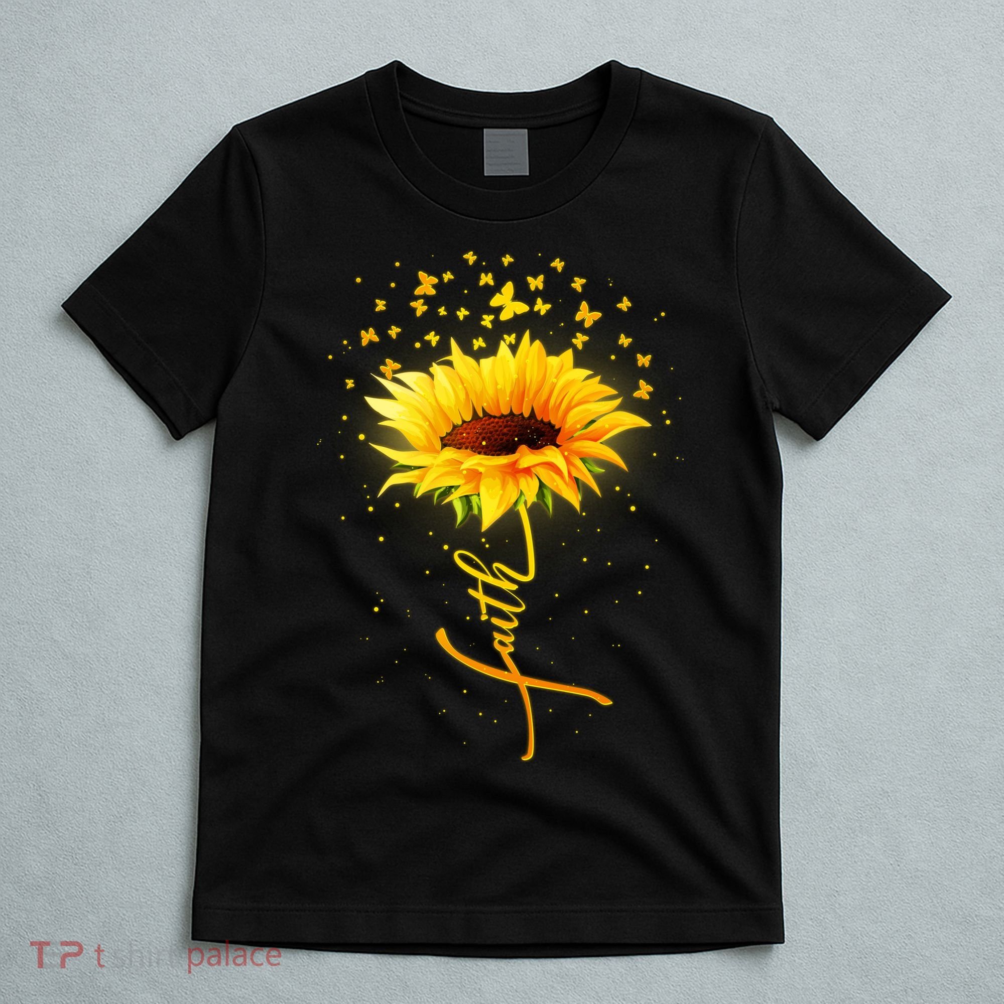 Inspirational Faith Sunflower & Butterflies T-Shirt