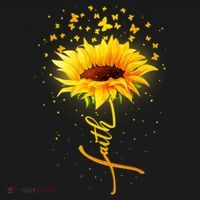 Inspirational Faith Sunflower & Butterflies T-Shirt thumb 7