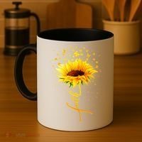 Inspirational Faith Sunflower & Butterflies Coffee Mug thumb 4