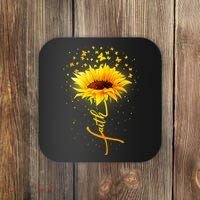 Inspirational Faith Sunflower & Butterflies Coaster thumb 0