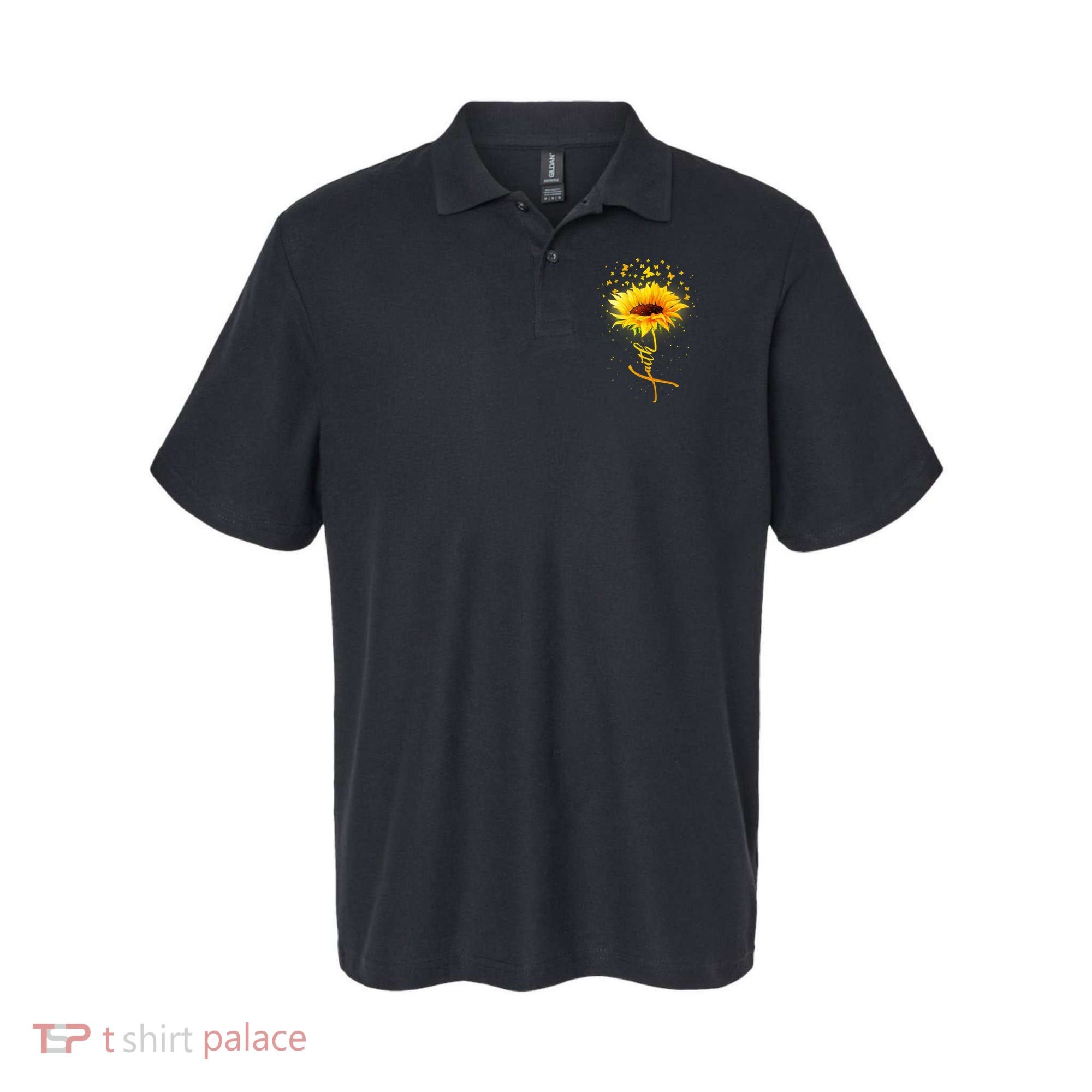 Inspirational Faith Sunflower & Butterflies Polo