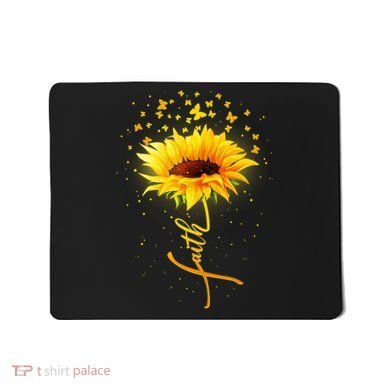 Inspirational Faith Sunflower & Butterflies Mousepad