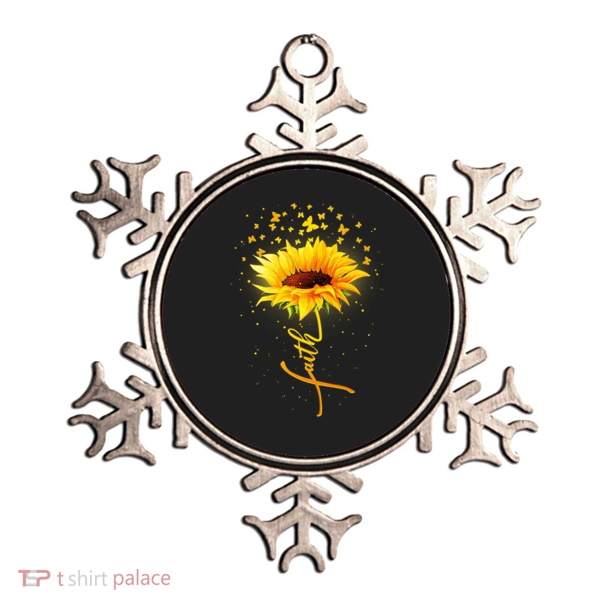 Inspirational Faith Sunflower & Butterflies Ornament