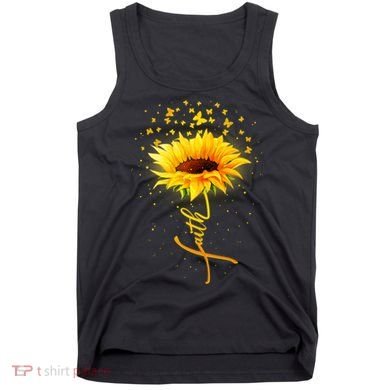 Inspirational Faith Sunflower & Butterflies Tank Top