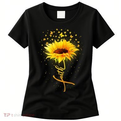 Inspirational Faith Sunflower & Butterflies Women's T-Shirt