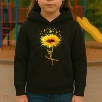 Inspirational Faith Sunflower & Butterflies Kids Hoodie thumb 3