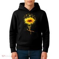 Inspirational Faith Sunflower & Butterflies Kids Hoodie thumb 4