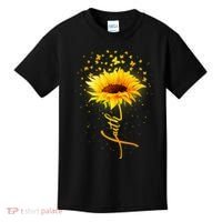 Inspirational Faith Sunflower & Butterflies Kids T-Shirt thumb 0