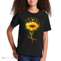Inspirational Faith Sunflower & Butterflies Kids T-Shirt thumb 2