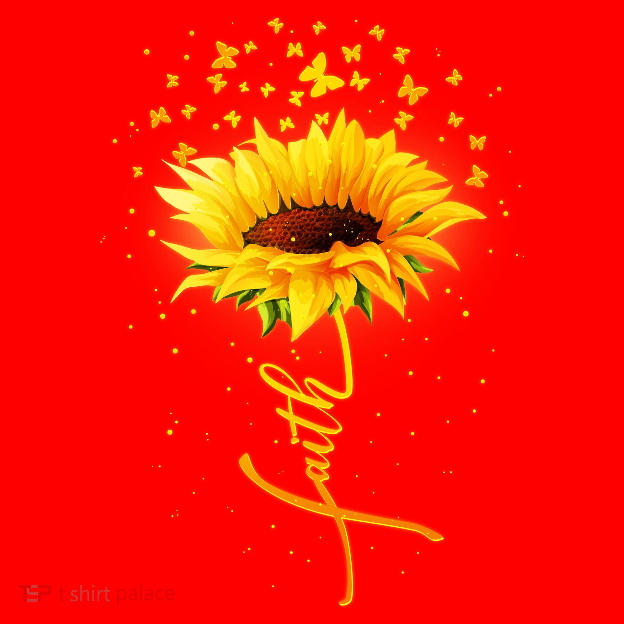Inspirational Faith Sunflower & Butterflies Santa Hat
