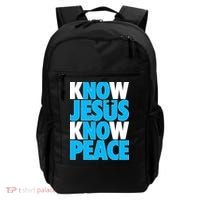 Inspirational Know Jesus Know Peace Backpack thumb 0