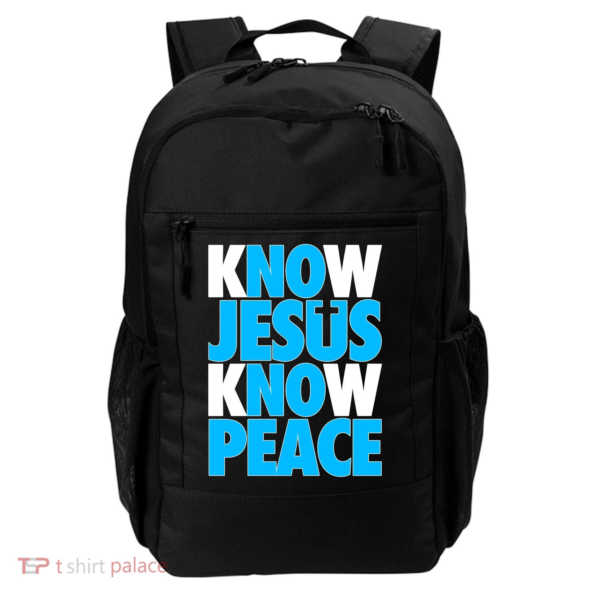 Inspirational Know Jesus Know Peace Backpack