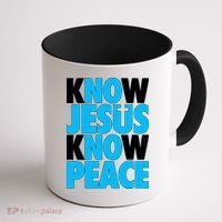 Inspirational Know Jesus Know Peace Coffee Mug thumb 1