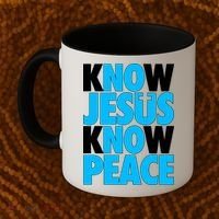Inspirational Know Jesus Know Peace Coffee Mug thumb 2