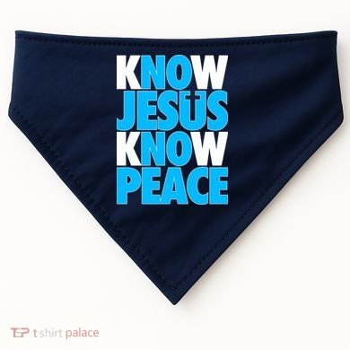 Inspirational Know Jesus Know Peace USA-Made Doggie Bandana