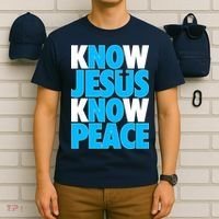 Inspirational Know Jesus Know Peace T-Shirt thumb 6