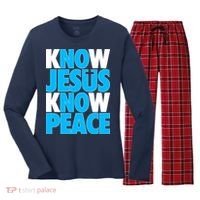 Inspirational Know Jesus Know Peace Women's Long Sleeve Flannel Pajama Set  thumb 0