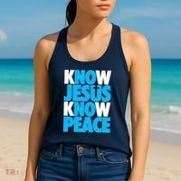 Inspirational Know Jesus Know Peace Women's Tank Top thumb 2