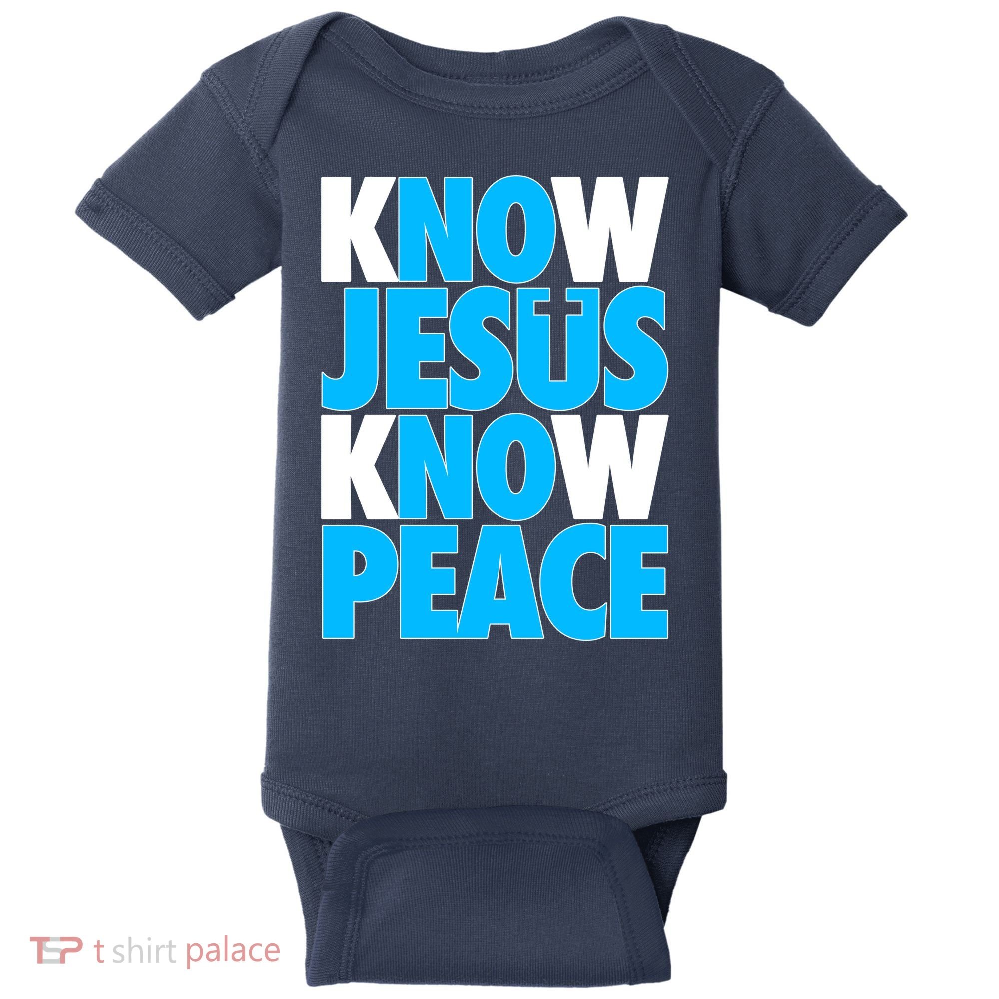 Inspirational Know Jesus Know Peace Baby Bodysuit