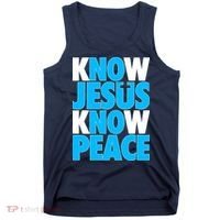 Inspirational Know Jesus Know Peace Tank Top thumb 0