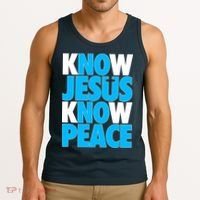 Inspirational Know Jesus Know Peace Tank Top thumb 3