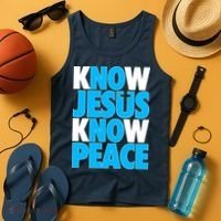 Inspirational Know Jesus Know Peace Tank Top thumb 4
