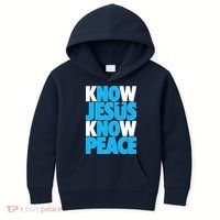 Inspirational Know Jesus Know Peace Kids Hoodie thumb 0