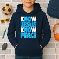 Inspirational Know Jesus Know Peace Kids Hoodie thumb 2