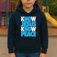 Inspirational Know Jesus Know Peace Kids Hoodie thumb 3